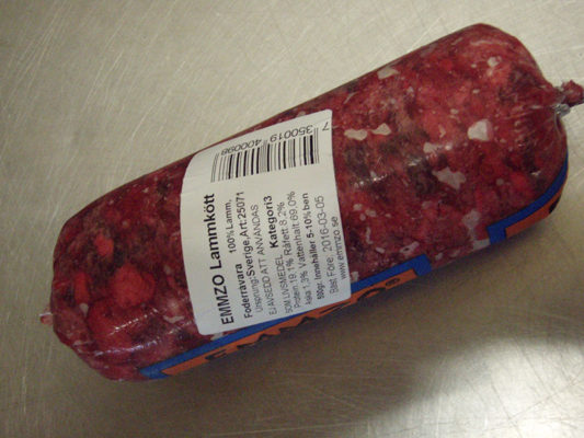 Emmzo BARF Lammkött, 10% ben, hel låda 500g X 20st
