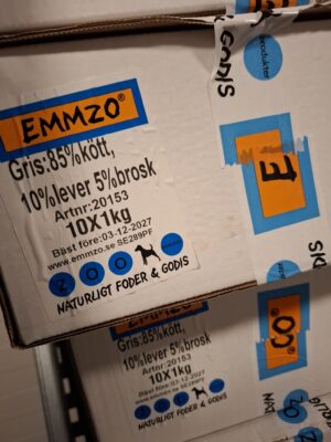 Griskött med 10% lever och 5% brosk (10X1kg)