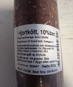 Emmzo BARF hjortkött med 10% ben 500g
